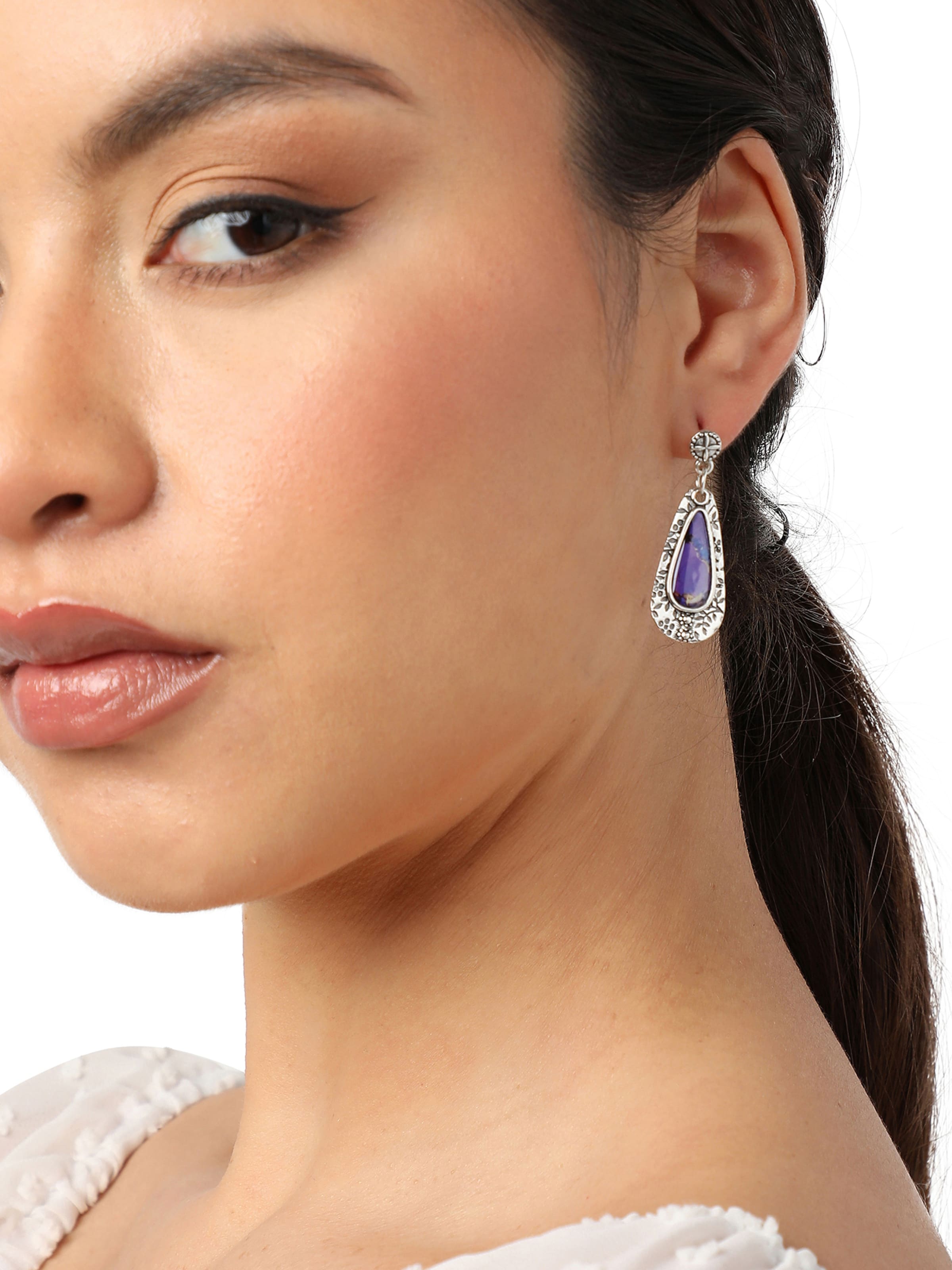 Boucles d'oreilles 'Himadri' SOHI en argent : devant