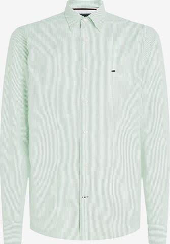 Coupe slim Chemise TOMMY HILFIGER en vert : devant