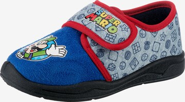 Super Mario Slippers in Blue: front