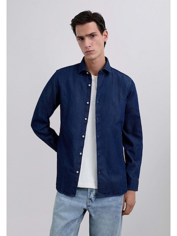 Scalpers Regular Fit Hemd 'Foster' in Blau: Vorderseite