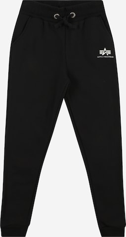 ALPHA INDUSTRIES Tapered Broek in Zwart: voorkant