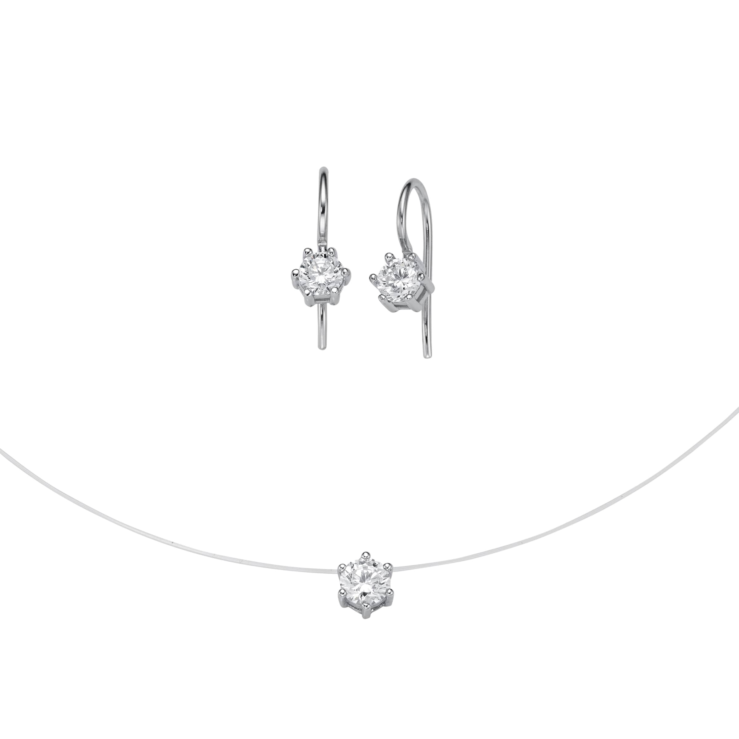 FIRETTI Jewelry Set in Silver: front