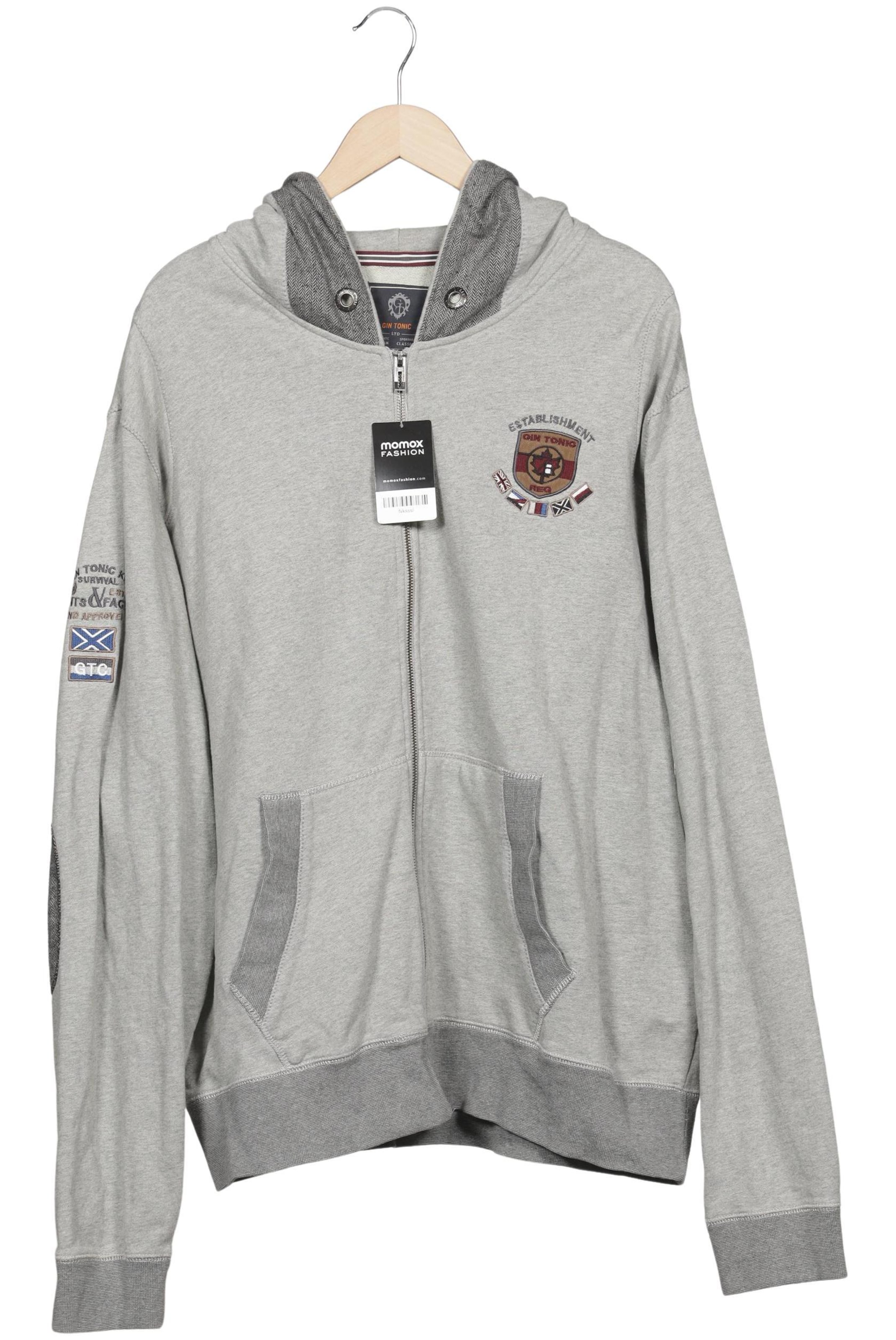 GIN TONIC Sweatshirt & Zip-Up Hoodie in XXXL in Grey: front