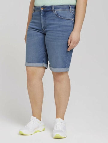 Tom Tailor Women + Slimfit Jeans in Blauw: voorkant