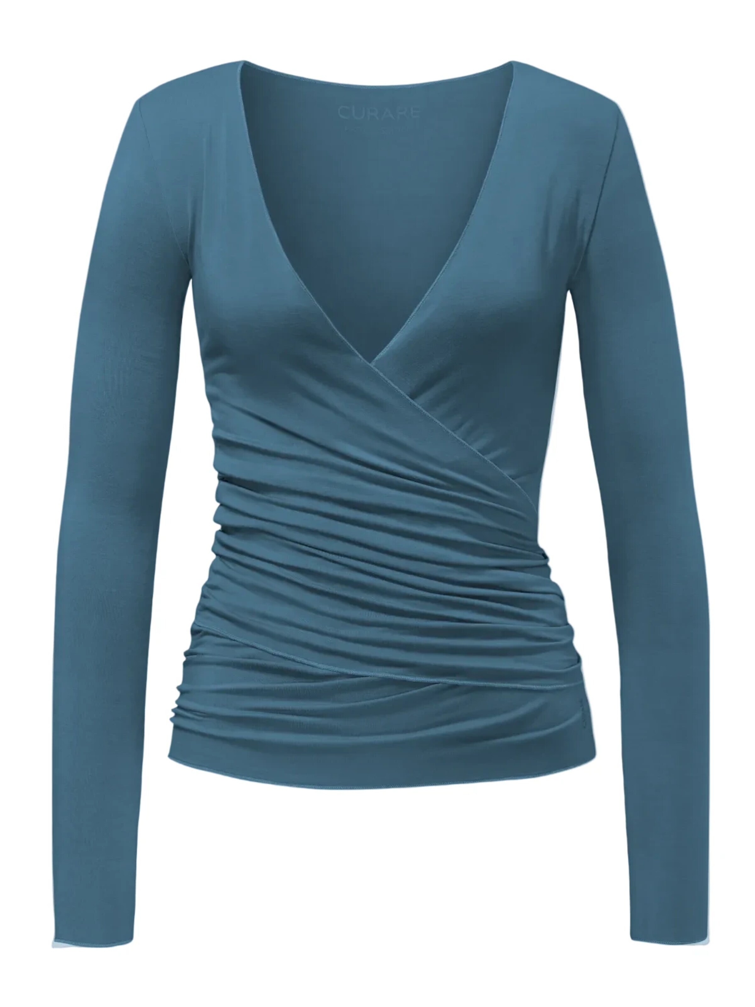 CURARE Yogawear Sporttop 'Wickeltop'‌‌‌‌‌‌‌ in Grün: Vorderseite