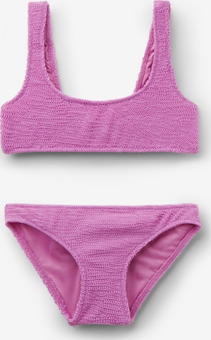 CALZEDONIA Bralette Bikini 'Crinkle Waves' in Purple: front