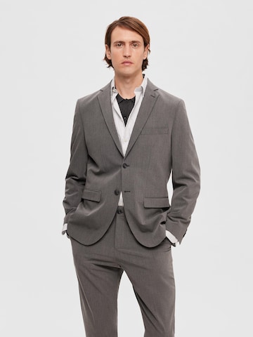 Coupe slim Veste de costume 'Liam' SELECTED HOMME en gris : devant