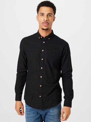 Kronstadt Regular fit Button Up Shirt 'Dean Diego' in Black: front