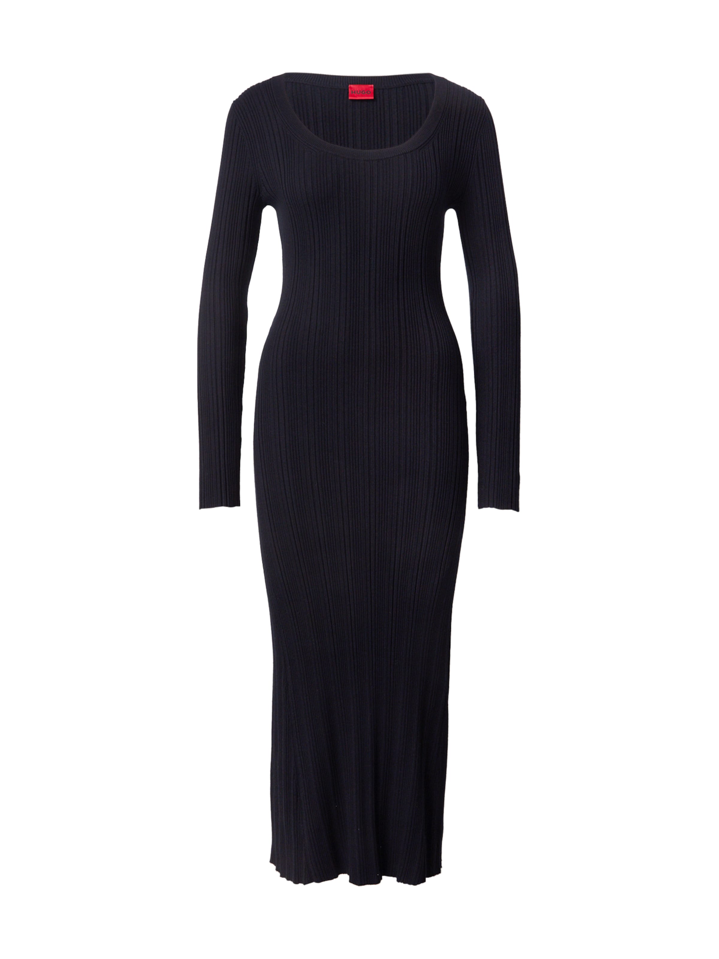 HUGO Kootud kleit 'Sarphetilk', värv must: eest vaates