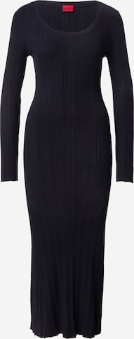 juoda HUGO Megzta suknelė 'Sarphetilk': priekis