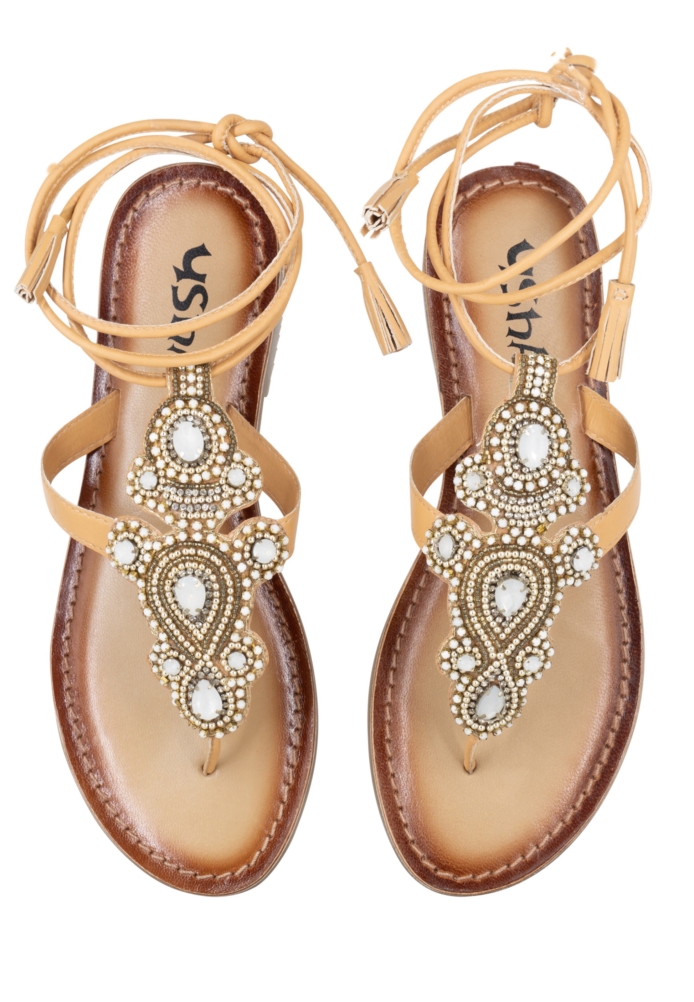 usha FESTIVAL Σαγιονάρες διχαλωτές σε καφέ