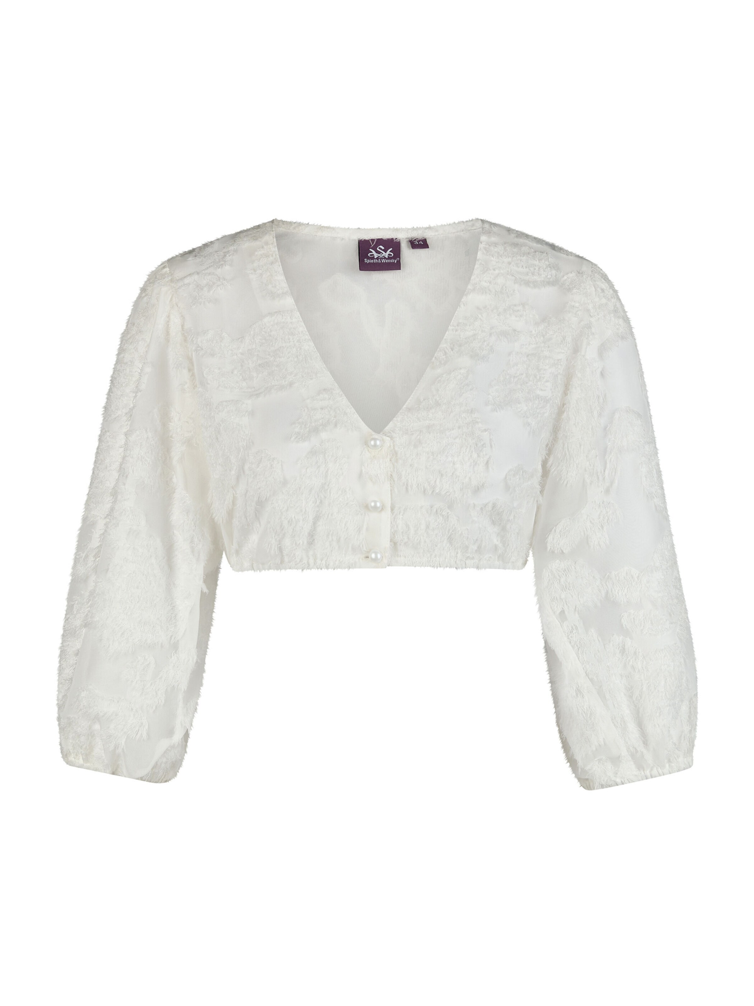 Blouse folklorique 'Hauke' SPIETH & WENSKY en blanc : devant
