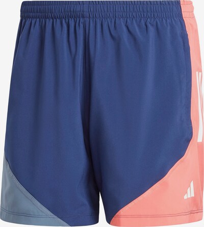 ADIDAS PERFORMANCE Pantalon de sport 'Own The Run' en bleu-gris / bleu foncé / saumon / blanc, Vue avec produit