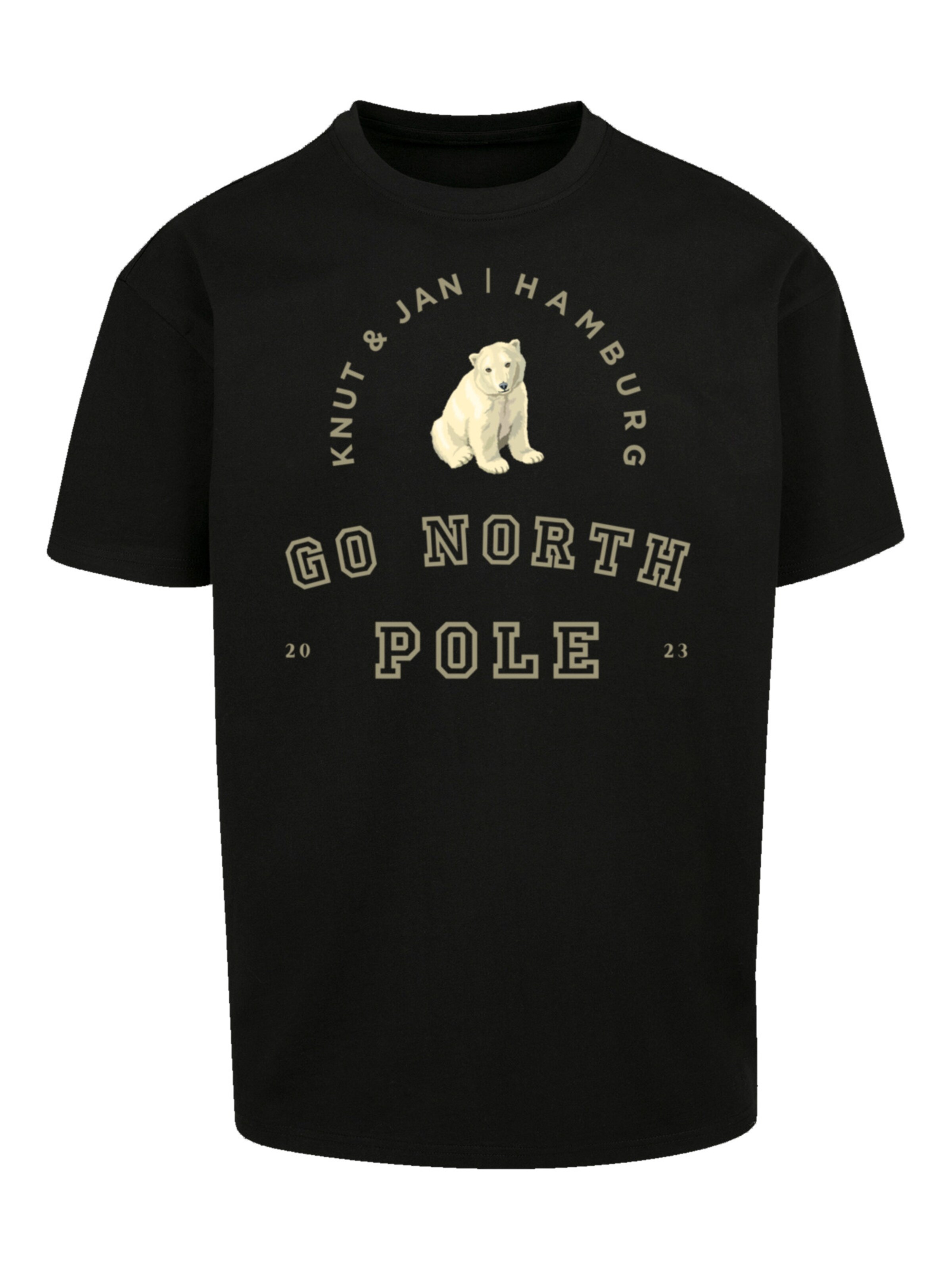 F4NT4STIC Shirt 'Eisbär' in Zwart: voorkant