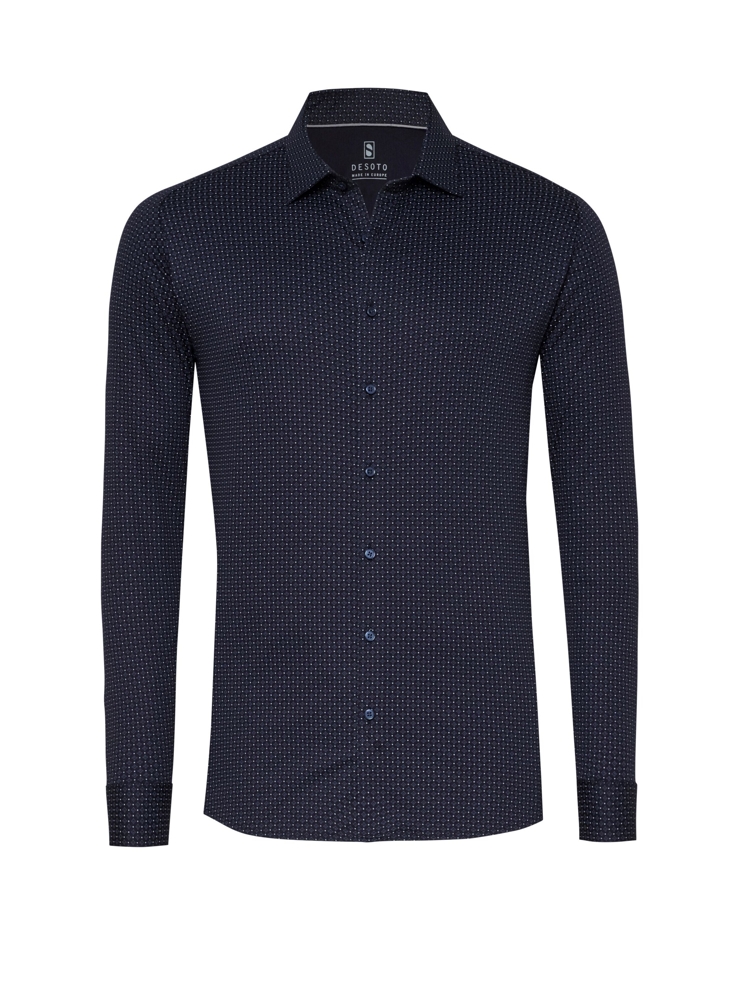 DESOTO Slim fit Button Up Shirt in Blue: front