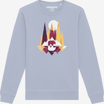 Watapparel Sweatshirt 'Von Bären und Bergen' in Blauw: voorkant
