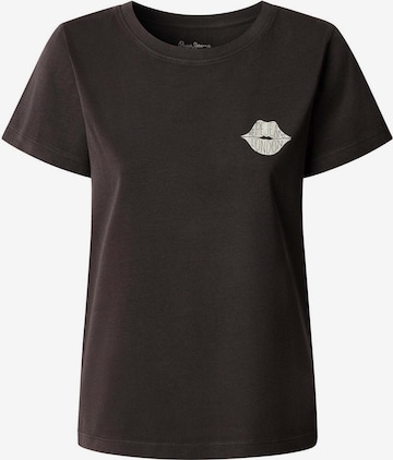 Tricou 'Brule' de la Pepe Jeans pe negru: față