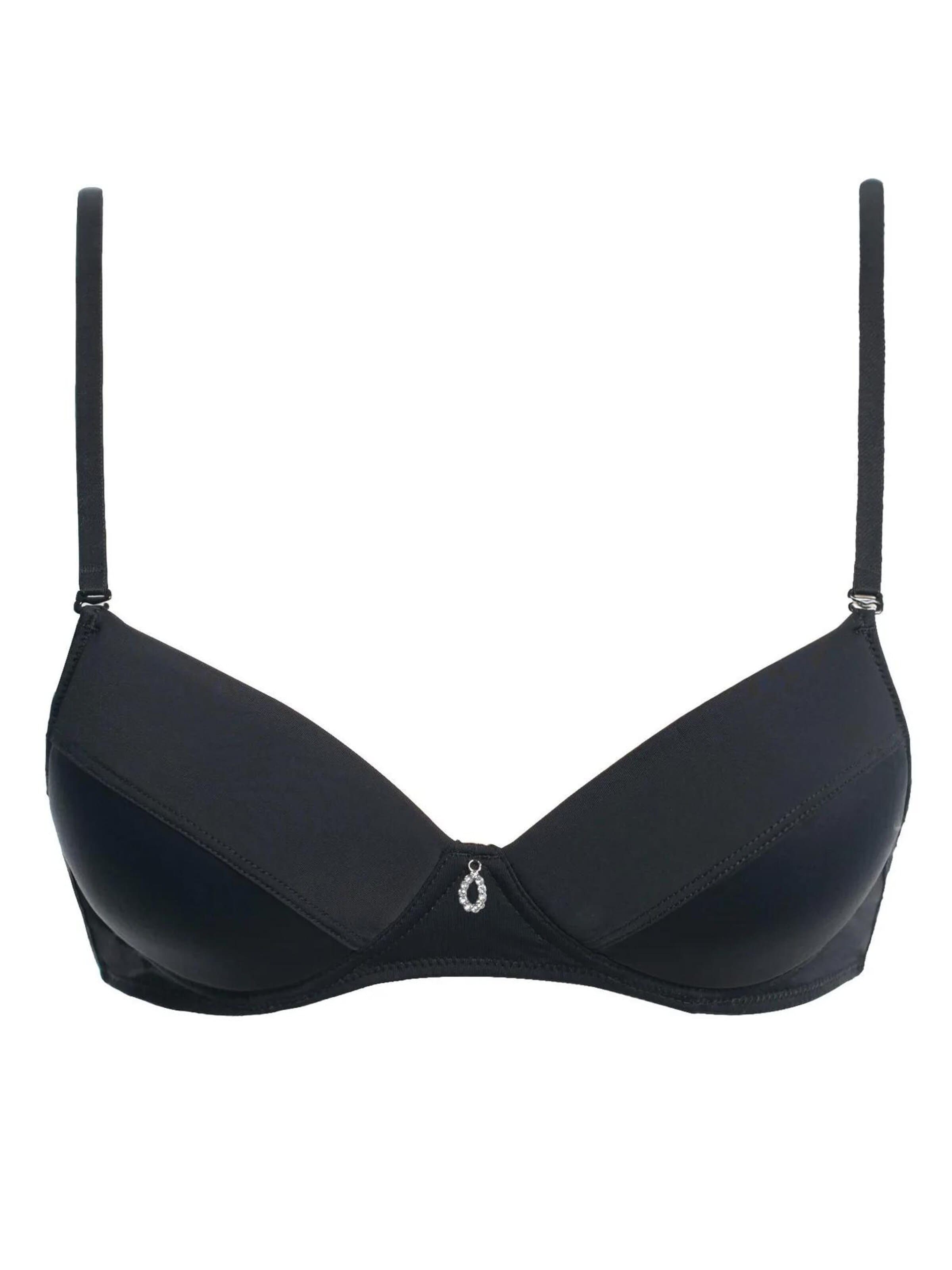 Key T-shirt Bra 'Biustonosz TBC 122' in Black: front