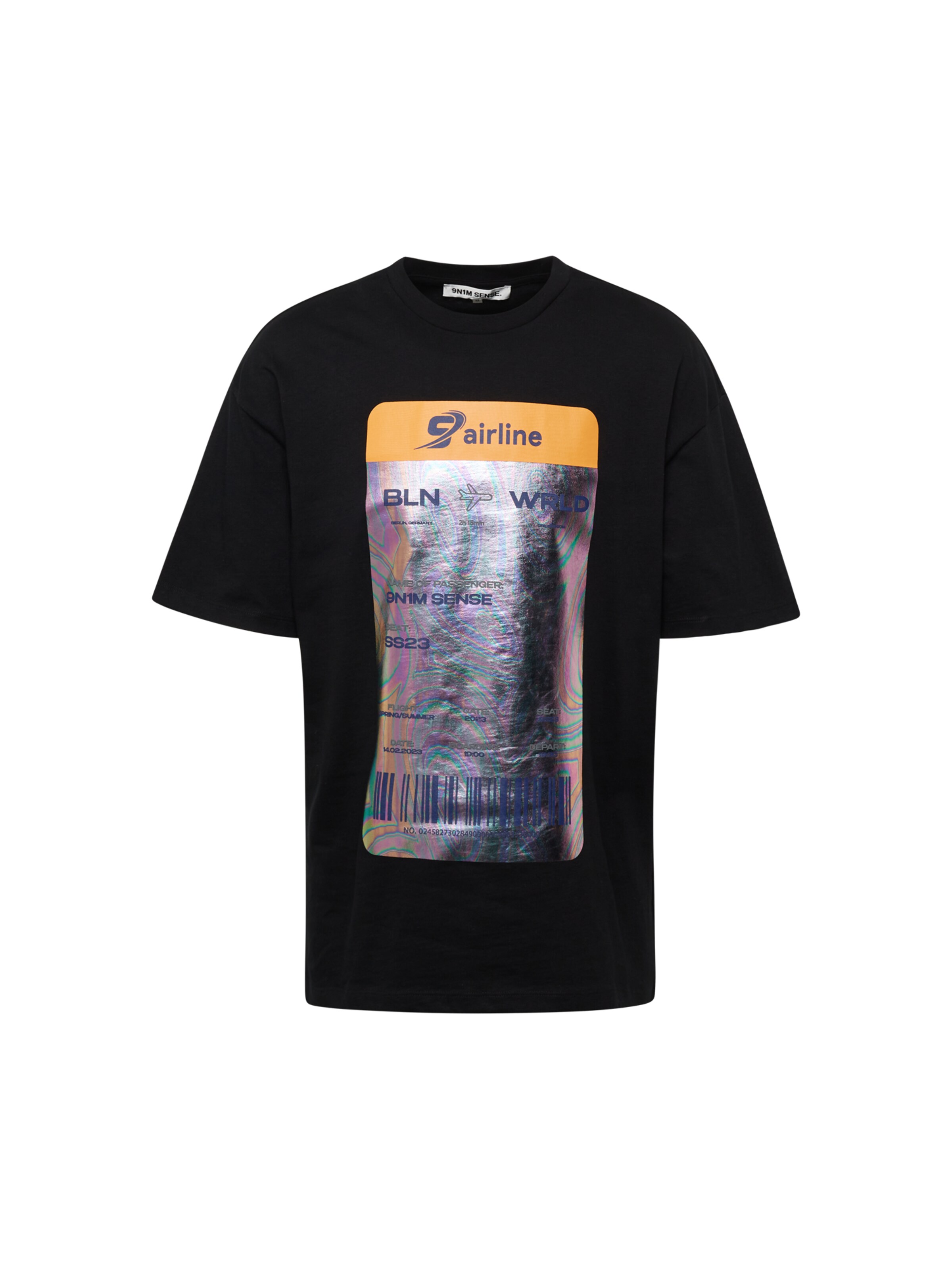 9N1M SENSE Tričko - Čierna: predná strana