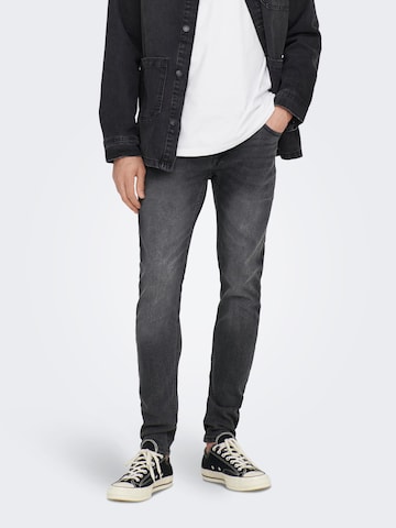 Only & Sons Slimfit Jeans 'Loom' in Grijs: voorkant