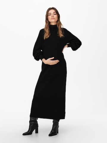 Only Maternity - Vestido de malha 'Lucca' em preto: frente