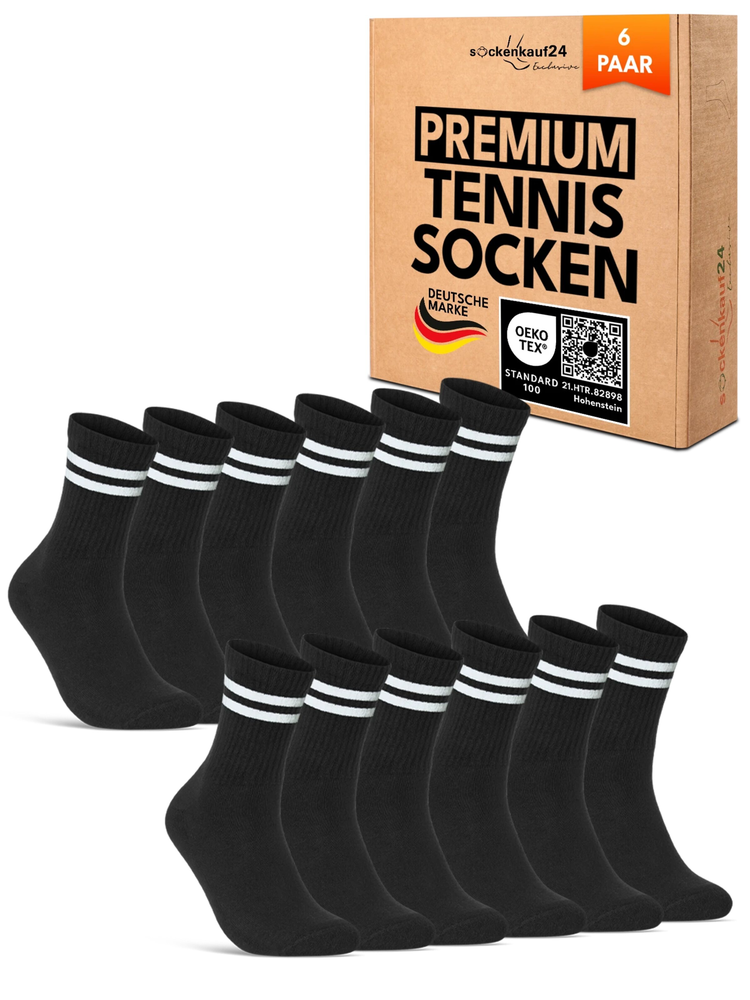 sockenkauf24 Athletic Socks 'Tennissocken' in Black: front