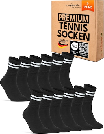 sockenkauf24 Athletic Socks 'Tennissocken' in Black: front