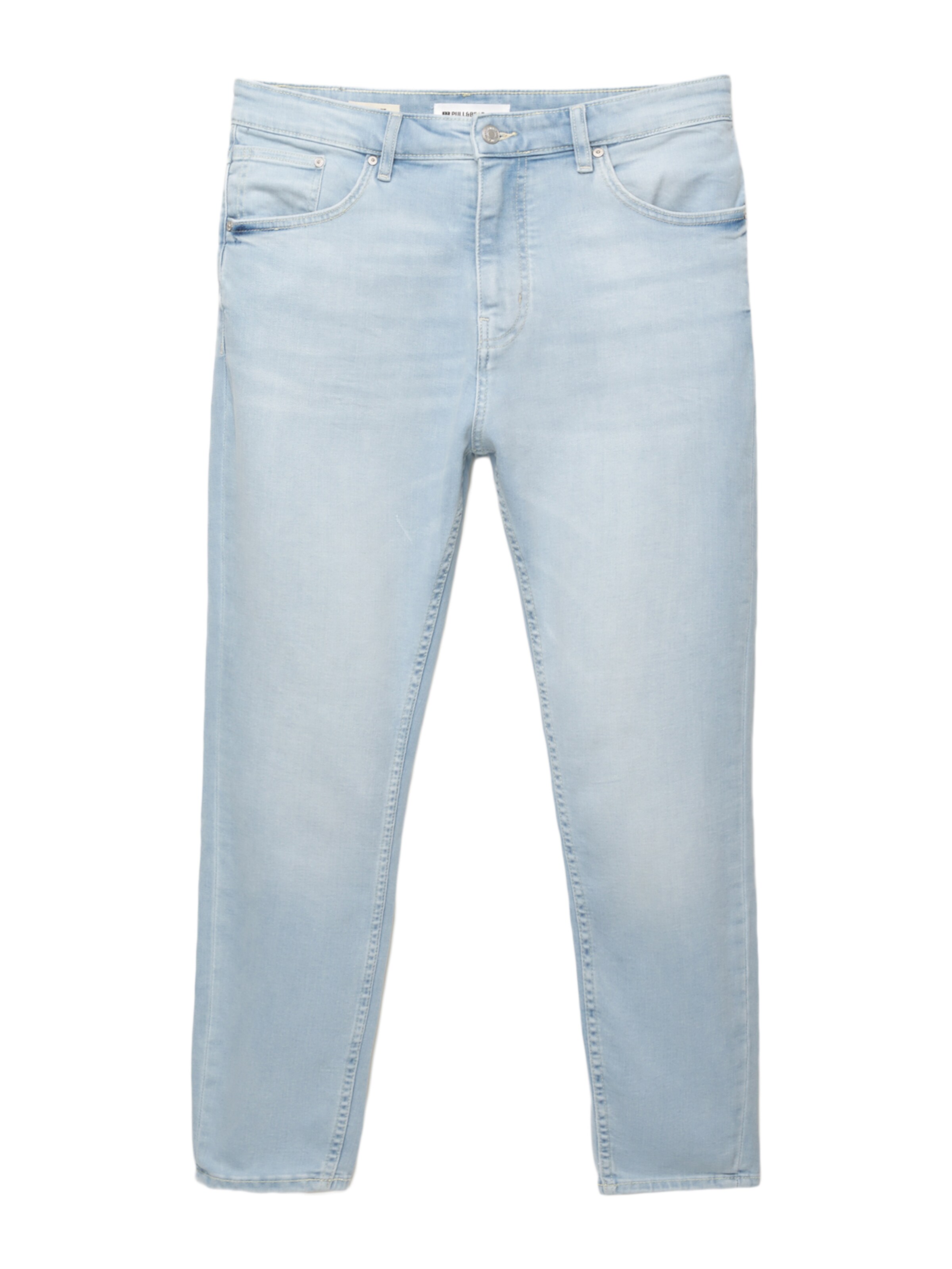 Pull&Bear Слим фит Дънки в синьо: отпред