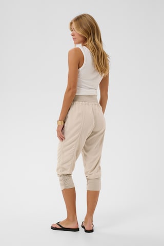 Cream Tapered Broek in Beige