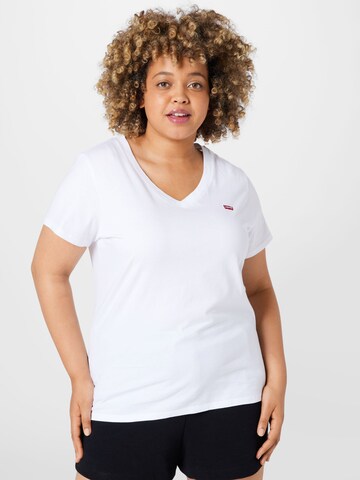 Levi's® Plus Tričko 'PL V Neck Tee' - biela: predná strana