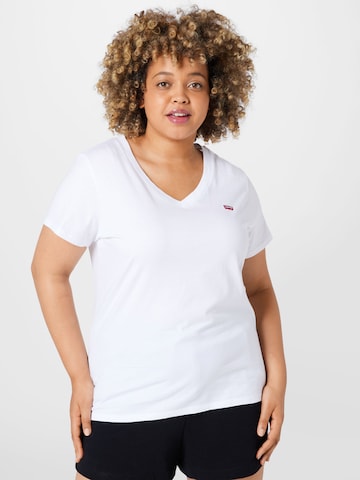 Levi's® PlusMajica 'PL V Neck Tee' - bijela boja: prednji dio