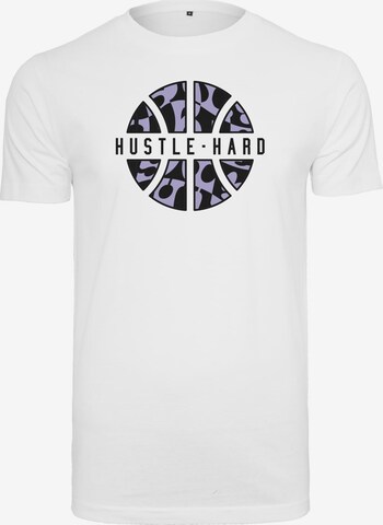 MT Men Shirt 'Hustle Hard' in White: front