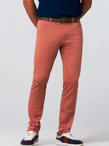 MEYER Regular Chino Pants 'Chicago' in Orange: front