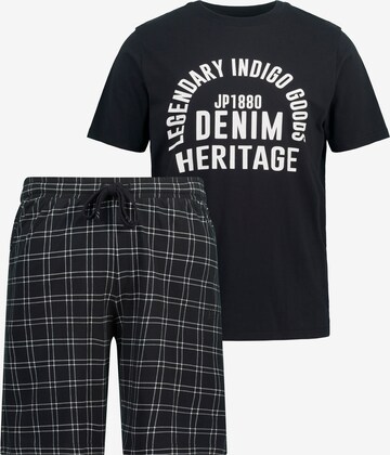 JP1880 Short Pajamas in Black: front