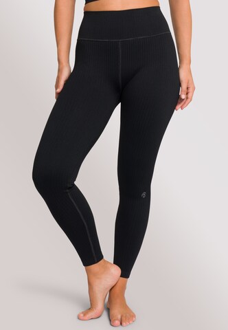 OCEANSAPART - Skinny Calças de desporto 'Elodie' em preto: frente