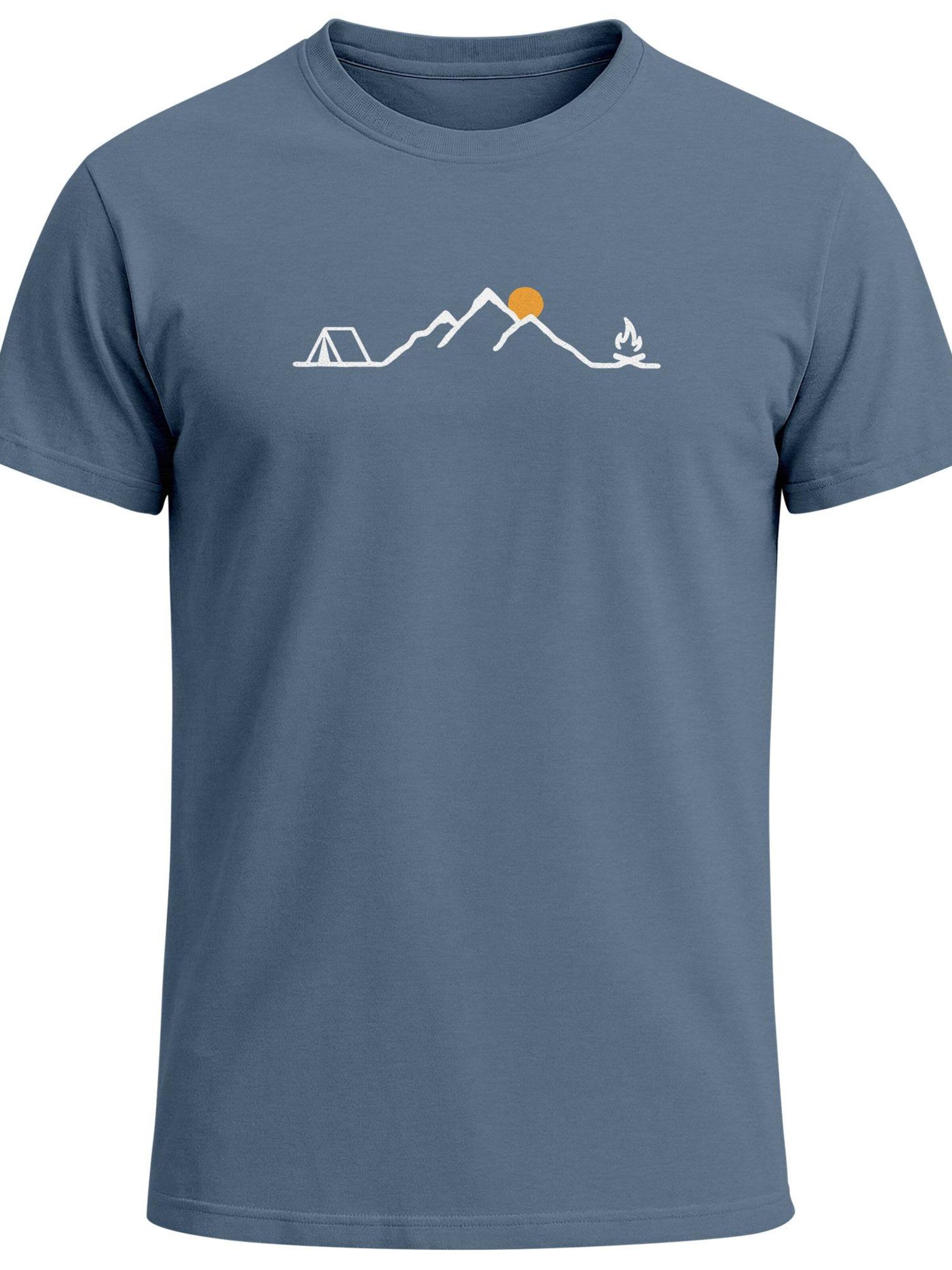 Neverless Shirt 'Tent Campfire' in Blue