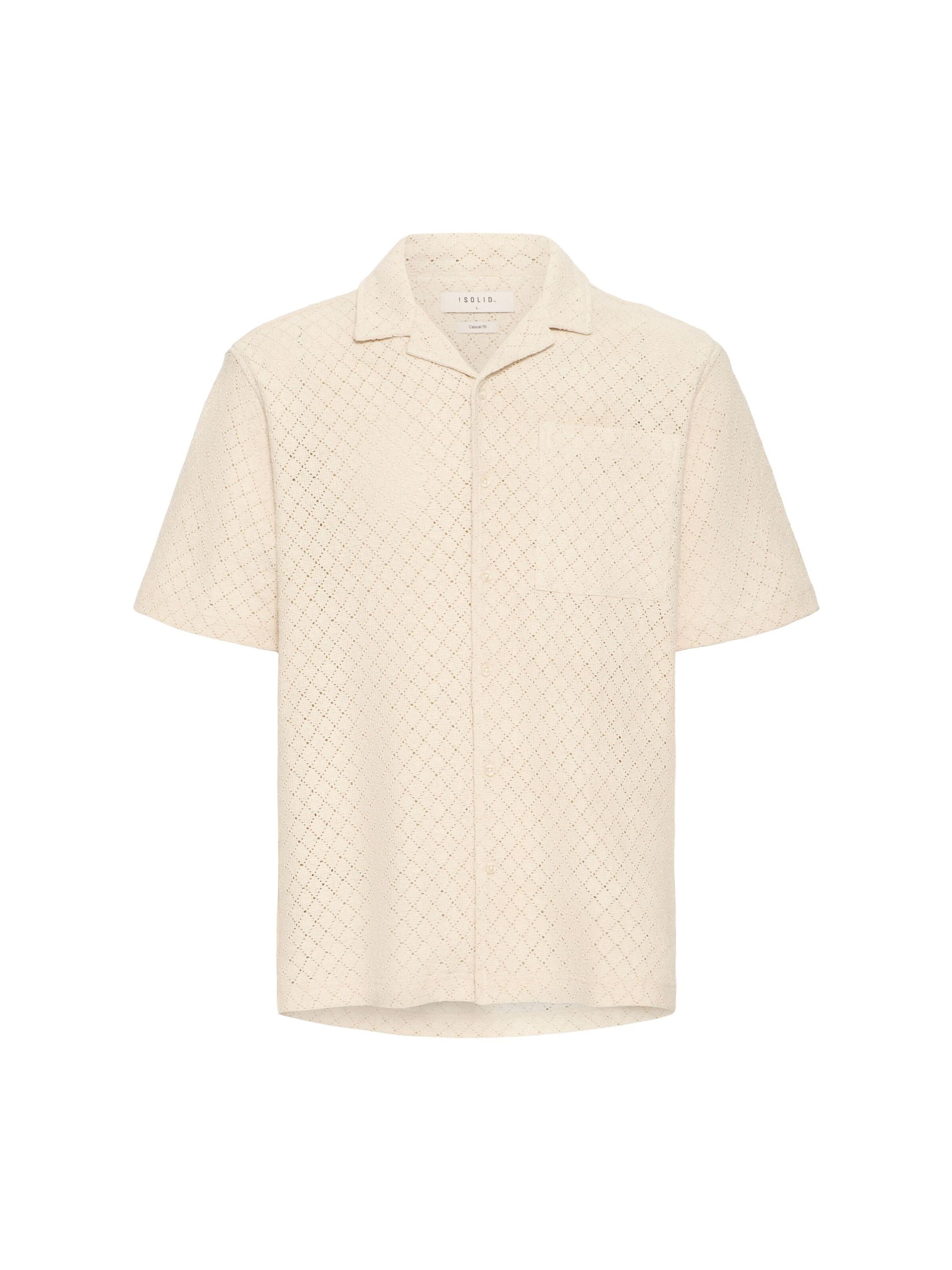 !Solid Comfort fit Overhemd ' SDTeagan ' in Beige: voorkant