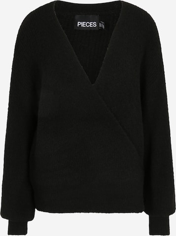 Pieces Tall Strickjacke 'ELLEN' in Schwarz: predná strana