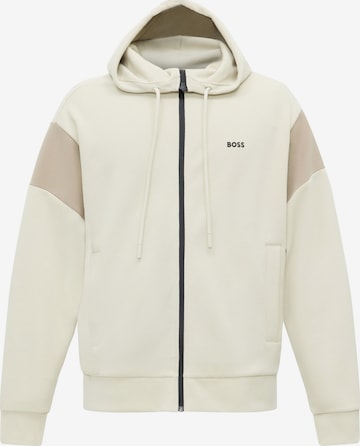 BOSS Sportsweatjacke 'Union Saggy' in Beige: Vorderseite