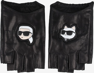 Karl LagerfeldKlasične rukavice 'Ikonik 2.0' - crna boja: prednji dio