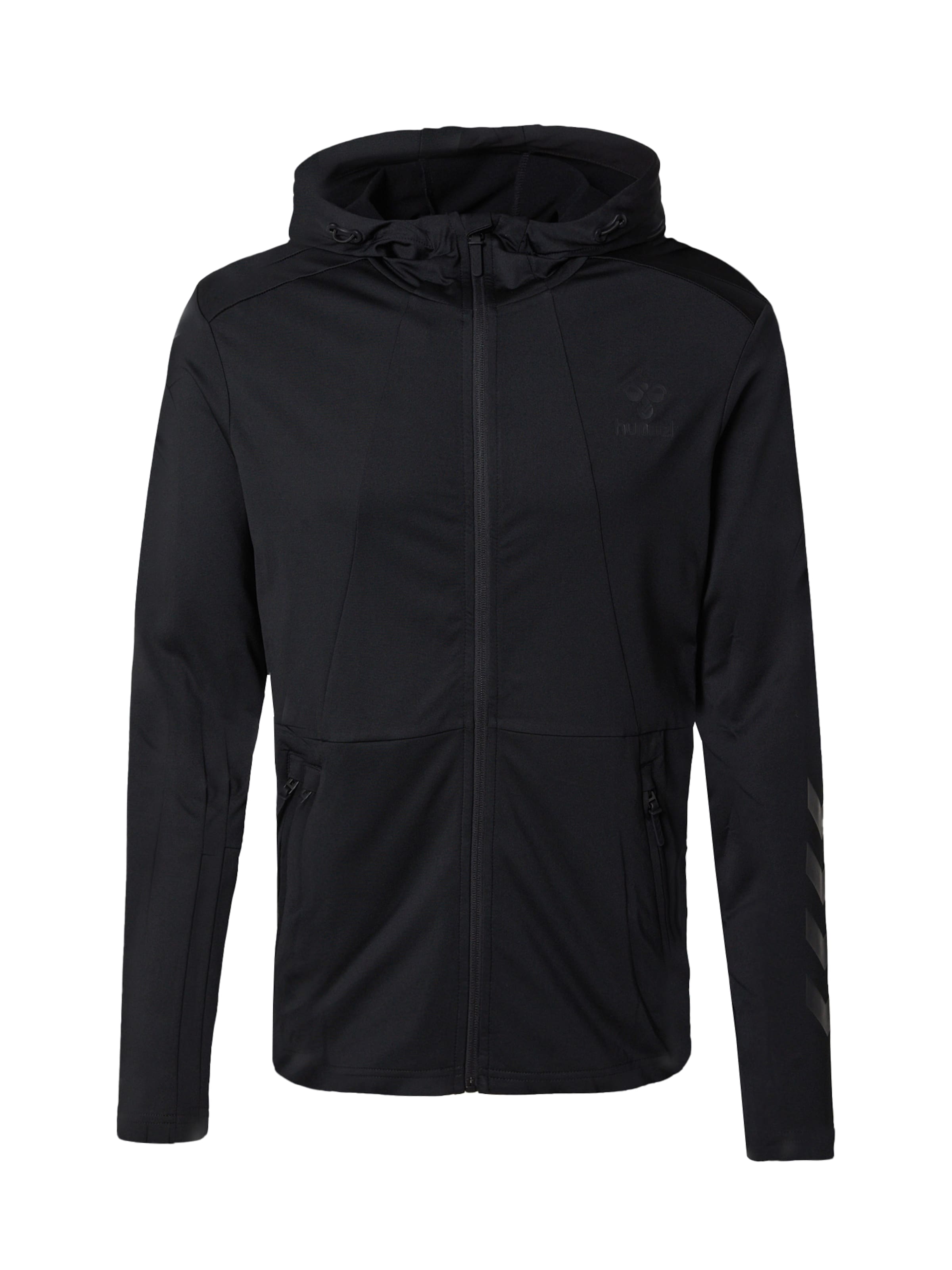 Bluză cu fermoar sport 'Aston' de la Hummel pe negru: față