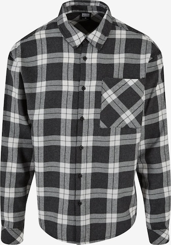 Urban Classics Comfort fit Button Up Shirt in Grey: front