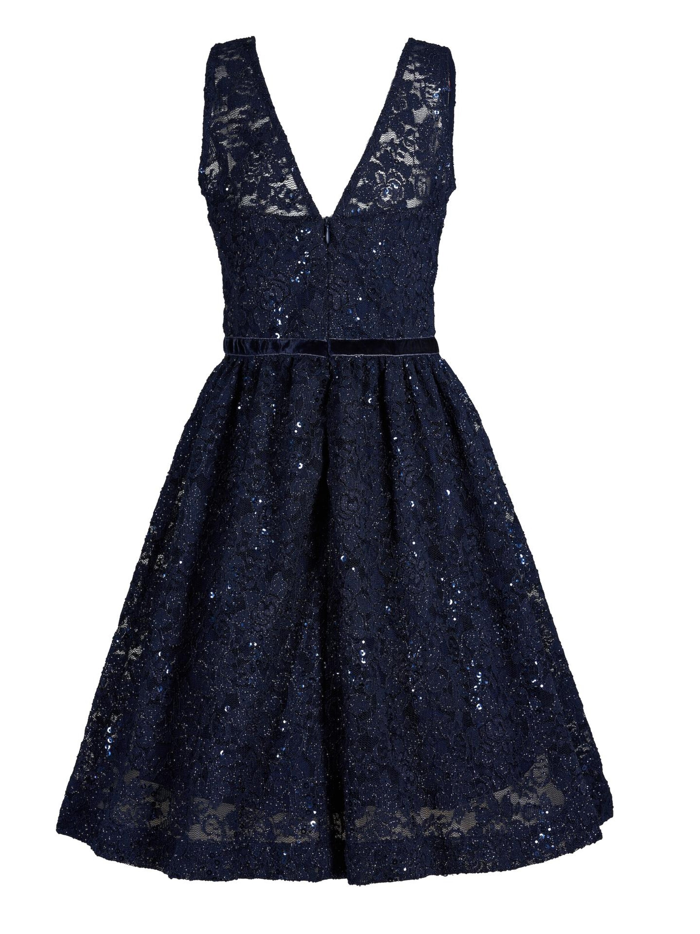 La V Jurk 'La V elegante kant jurk' in Blauw