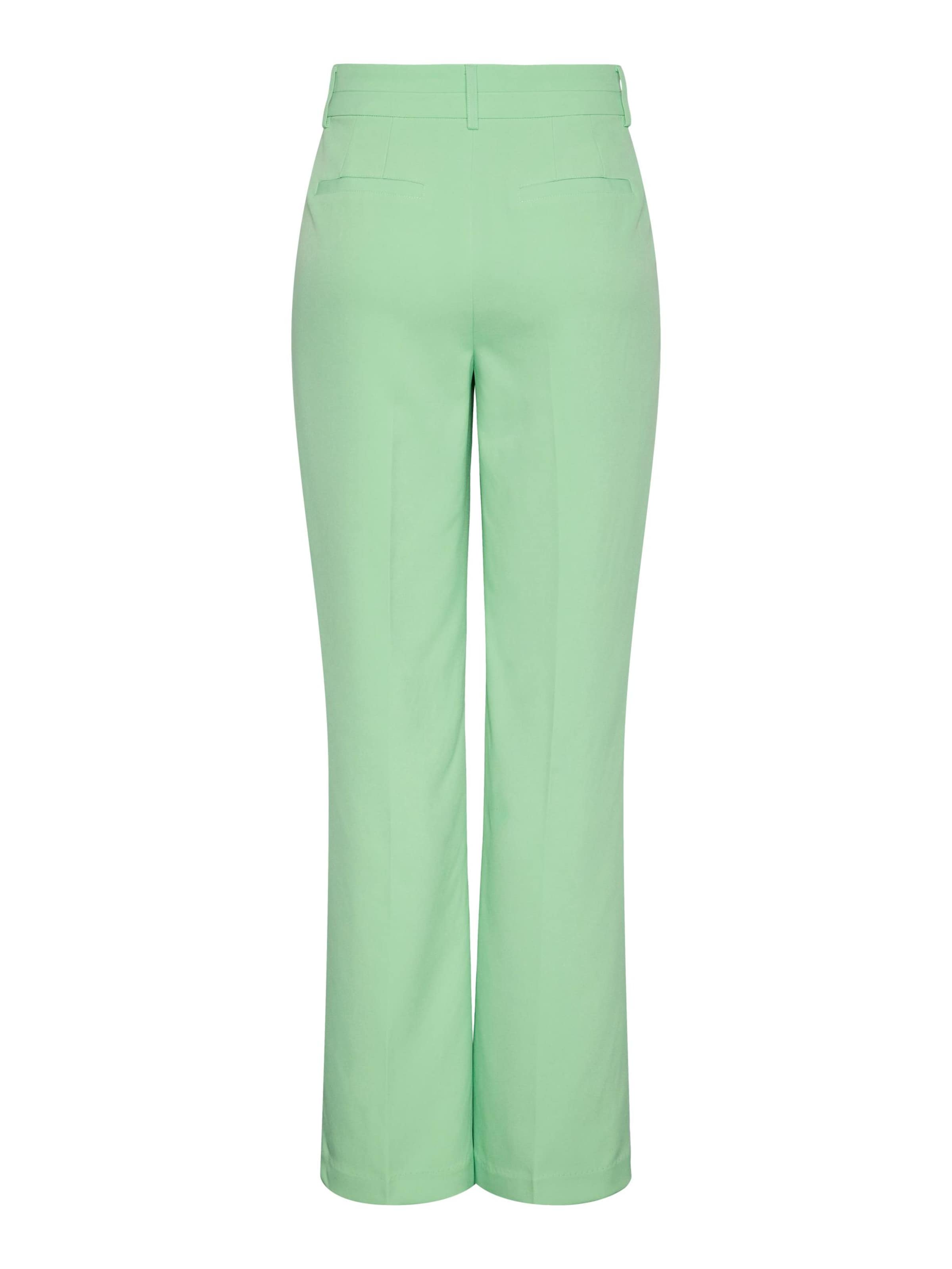 YAS Flared Bukser med fals 'BLURIS' i grøn