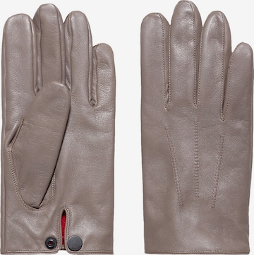 HUGO Full Finger Gloves 'Hlg' in Beige: front