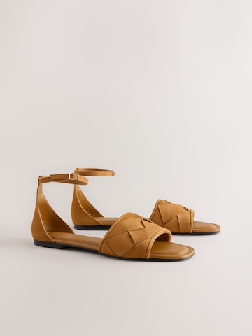 Next Strap Sandals in Brown