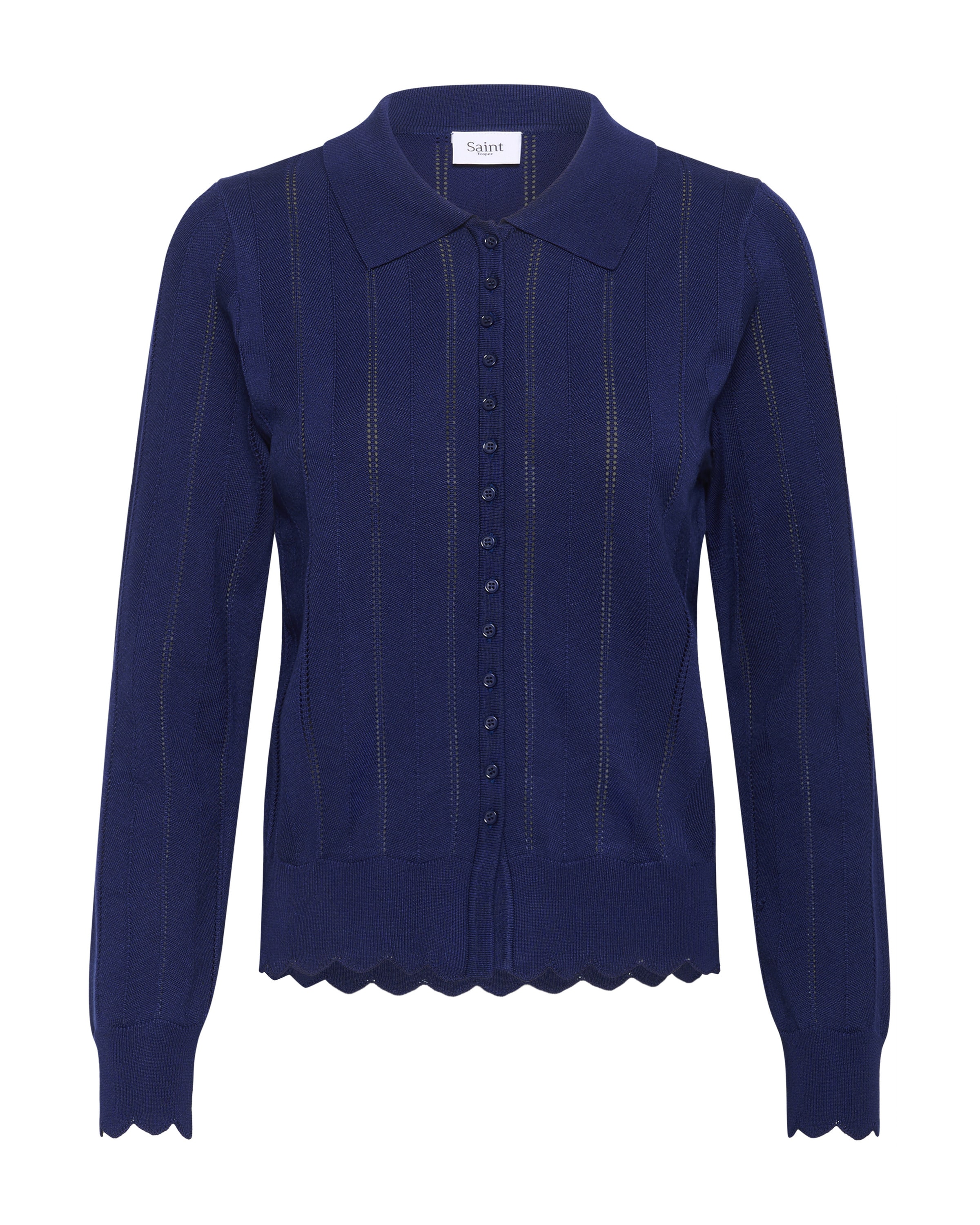 SAINT TROPEZ Gebreid vest 'ObetteSZ' in Blauw: voorkant