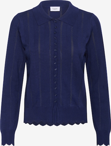 SAINT TROPEZ Gebreid vest 'ObetteSZ' in Blauw: voorkant
