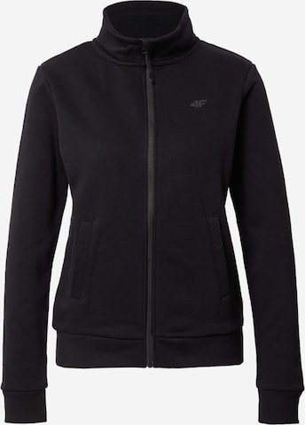 4F Sports sweat jacket in Black: front