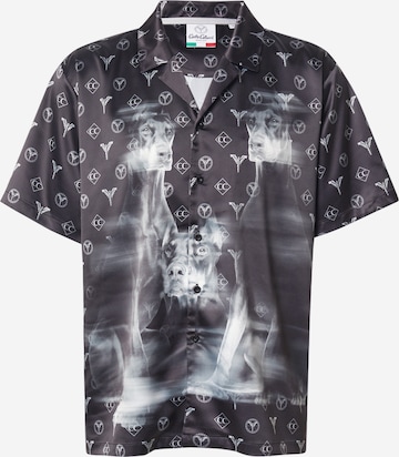 juoda Carlo Colucci Patogus modelis Marškiniai 'Dobermann': priekis